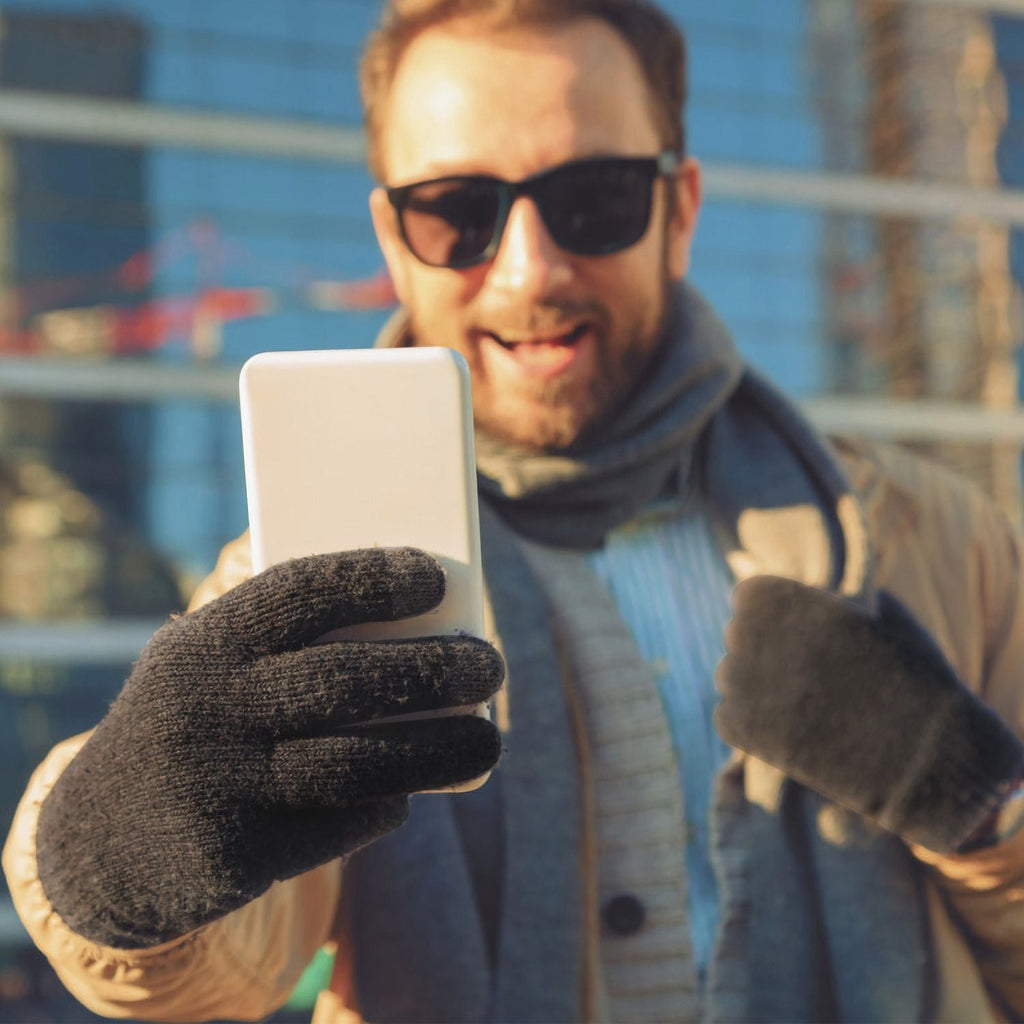 Gants écran tactile unisexe à doigts complets Gants tricotés chauds d'hiver pour la chaleur Course Cyclisme Camping Randonnée