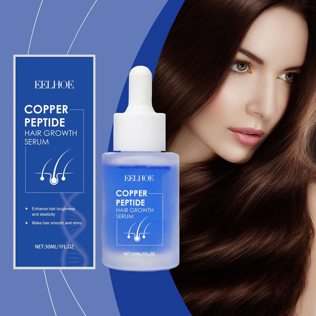 Sérum capillaire liquide au cuivre peptidique - Nourrit les cheveux, les rend lisses et brillants et apporte de l'hydratation Huile essentielle de soin capillaire