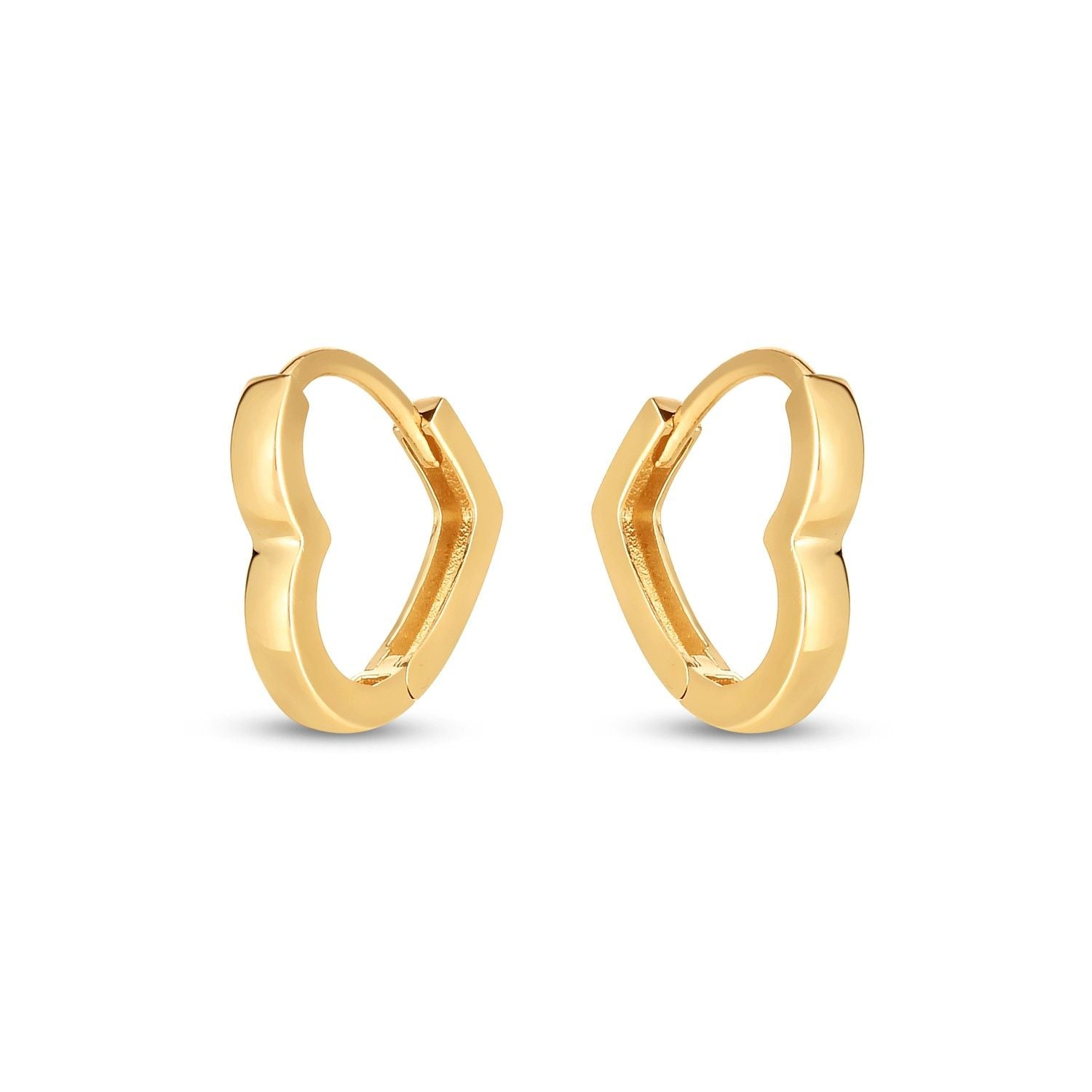 14k Gelbgold Herz-Creolen