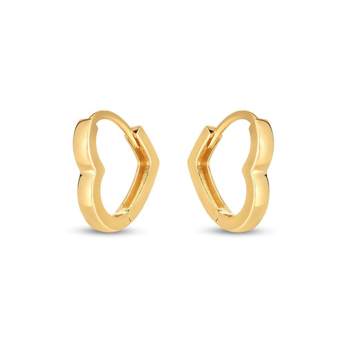 14k Gelbgold Herz-Creolen