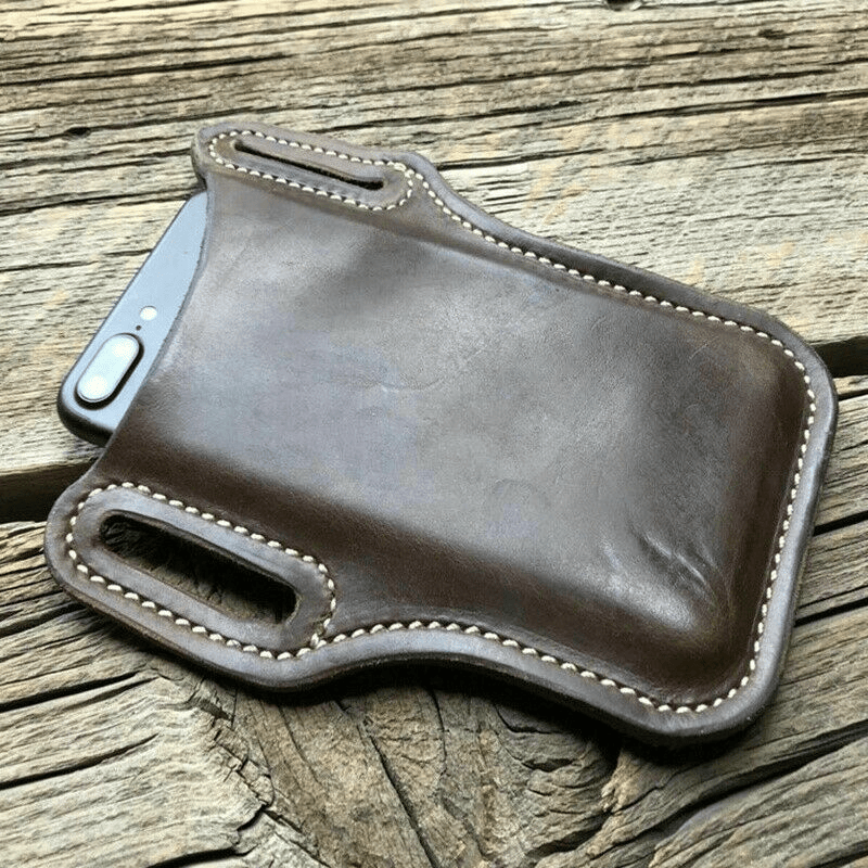 Sac de ceinture pour homme pour téléphone portable, pochette de taille en cuir, étui portefeuille