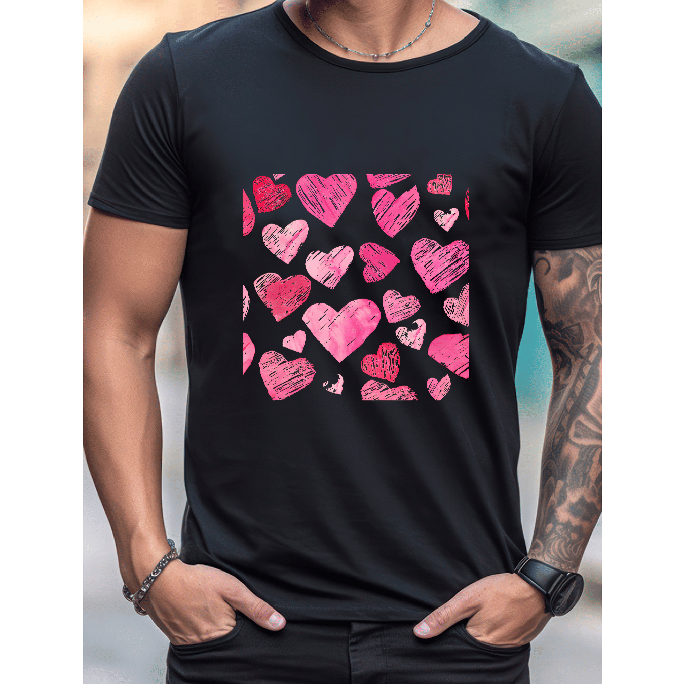 Stilvoll feiern mit diesem 100 % Baumwoll-Herren-T-Shirt zum Valentinstag