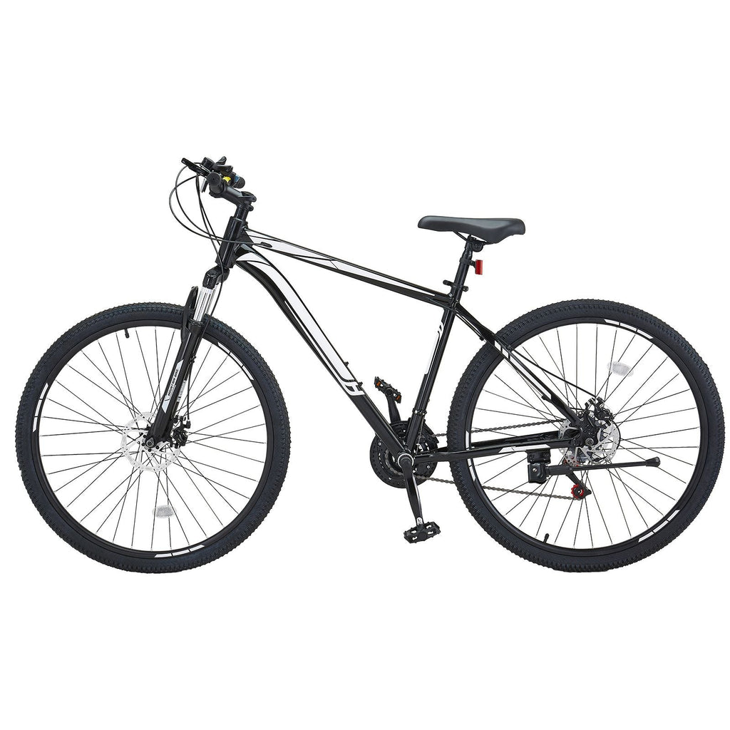 VTT 29 pouces avec suspension avant, 21 vitesses SHIMANO, selle confort, freins à double disque, cadre en alliage d'aluminium, vélo de sport pour adultes, sentier, neige