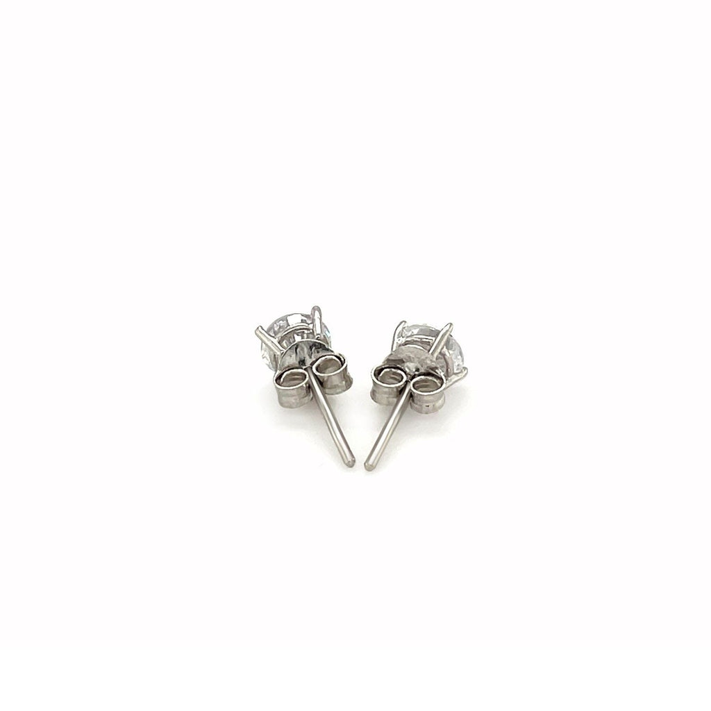 Ohrstecker aus Sterlingsilber mit facettierten Zirkonia in Weiß (5 mm)