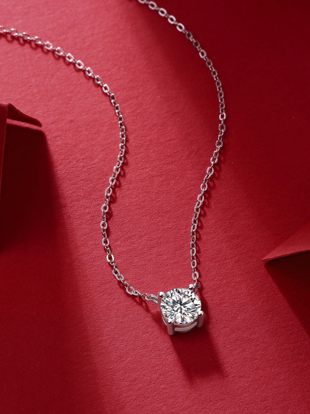 Mein Herz wird ewig halten – Ein modisches und trendiges Schmuck-Halsketten-Anhänger-Set mit 1-Karat und 2-Karat Moissanit aus S925 Sterlingsilber