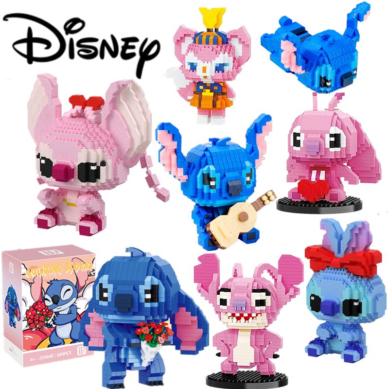 Lustige Disney Lilo und Stitch Mini-Bausteine Bestseller Stitch Mini-Bausteine DIY Gitarre Buchspielzeug Geschenke für Kinder