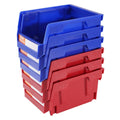 Kunststoff-Aufbewahrungsbehälter, (12,7 x 10,16 x 7,62 cm), stapelbare Hänge-Aufbewahrungsbox, Blau/Rot, 24er-Pack, Hochleistungs-Stapelbehälter für Kleiderschrank, Küche, Büro oder Speisekammer