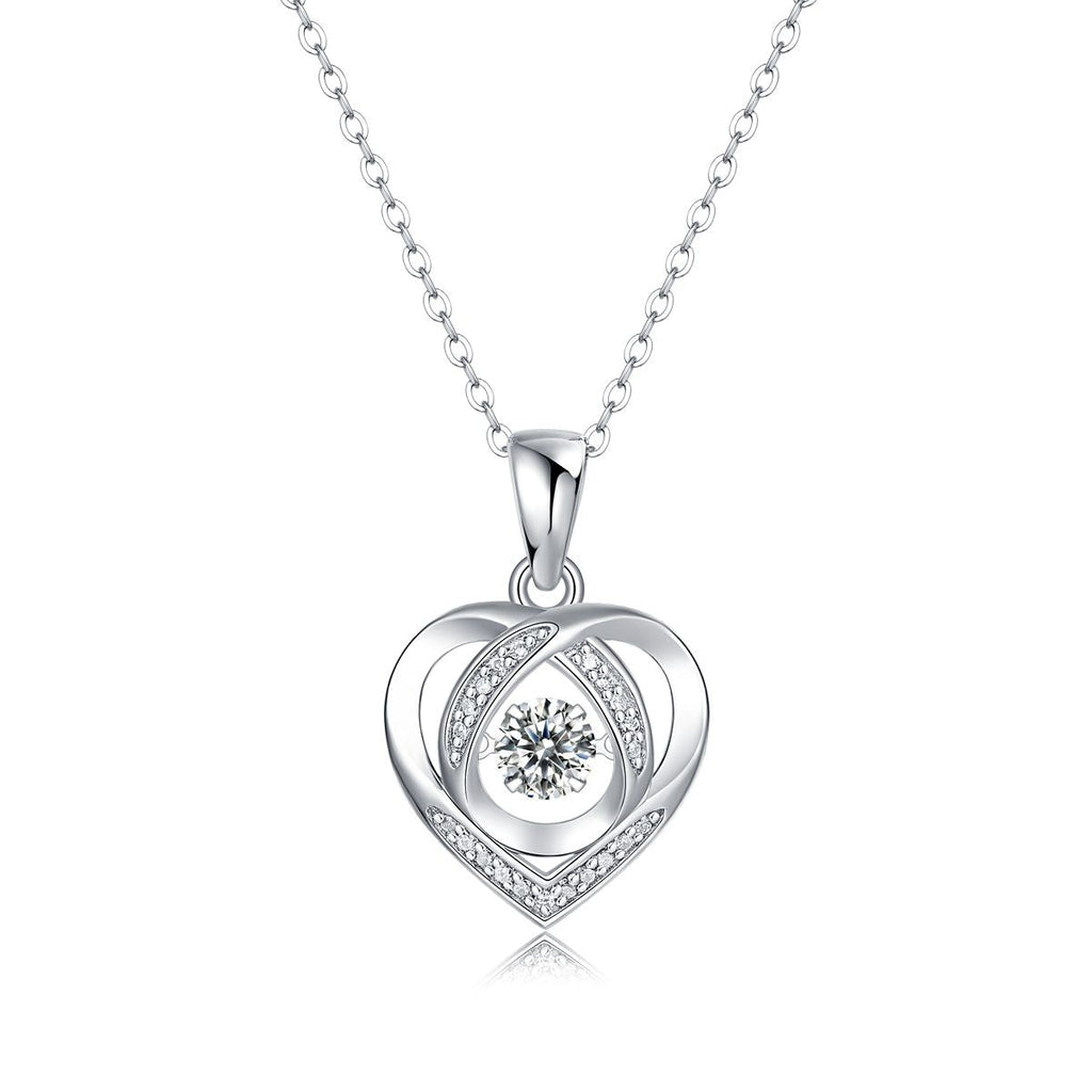 Mit dir in meinem Herzen - Eine modische und trendige Schmuckhalskette mit 0,5 Karat Moissanit in 925er Sterlingsilber