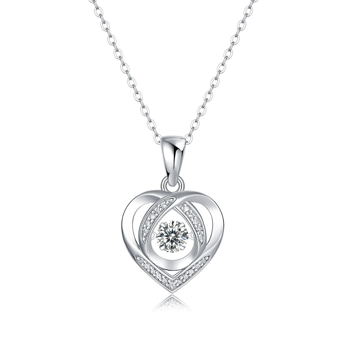 Mit dir in meinem Herzen - Eine modische und trendige Schmuckhalskette mit 0,5 Karat Moissanit in 925er Sterlingsilber
