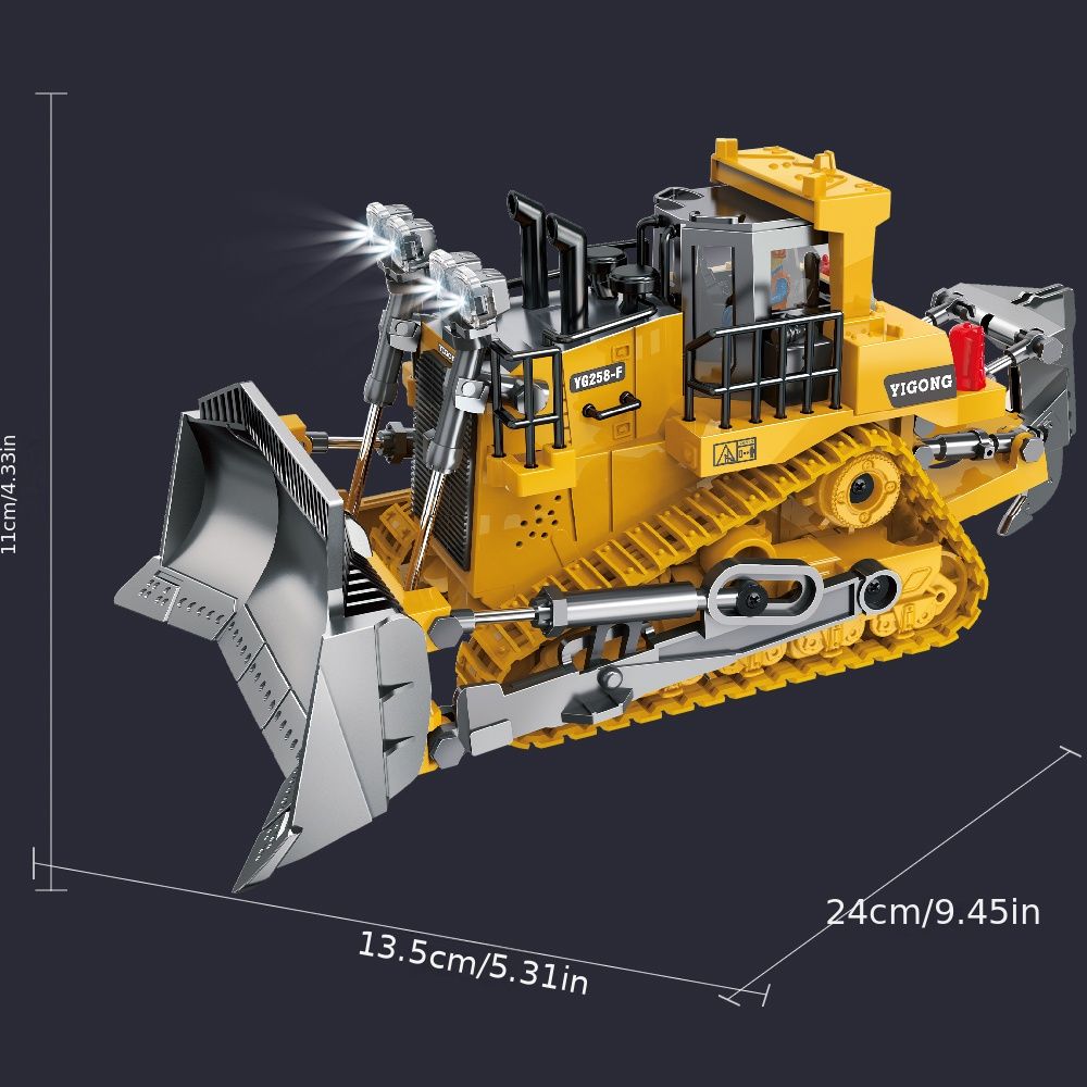 2.4G Fernbedienung; High-Tech 11-Kanal RC Bagger Kipper Planierraupe Legierung Kunststoff Technik Fahrzeug Elektronisches Spielzeug für Jungen Geschenke