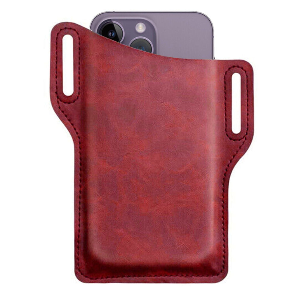 Sac de ceinture pour homme pour téléphone portable, pochette de taille en cuir, étui portefeuille