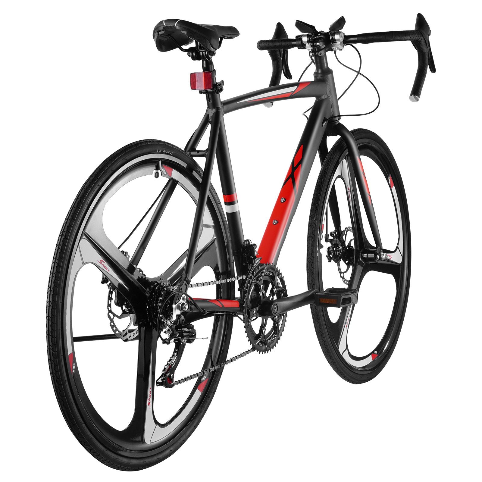Vélo de Route, Roues 700C Vélo de Course, Transmission SHIMANO 14 Vitesses Vélo de Route Urbain, Vélo de Sport Adulte Léger avec Cadre en Alliage d'Aluminium, Cintre de Course, Frein à Disque, pour Hommes Femmes