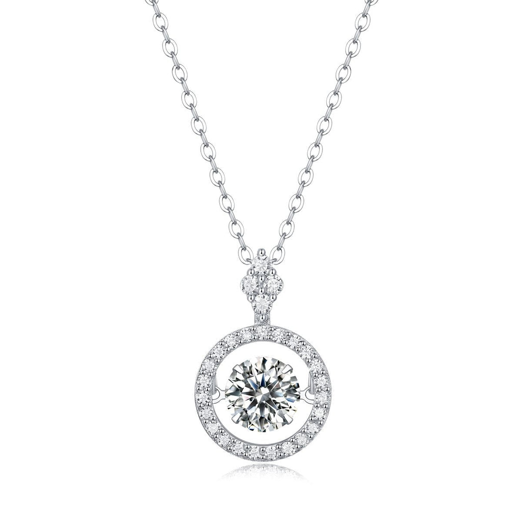 Touch - 1 Karat Moissan Diamant S925 Sterlingsilber Schmuck, modischer und trendiger Schmuck, erschwingliche Diamant-Halsketten-Anhänger