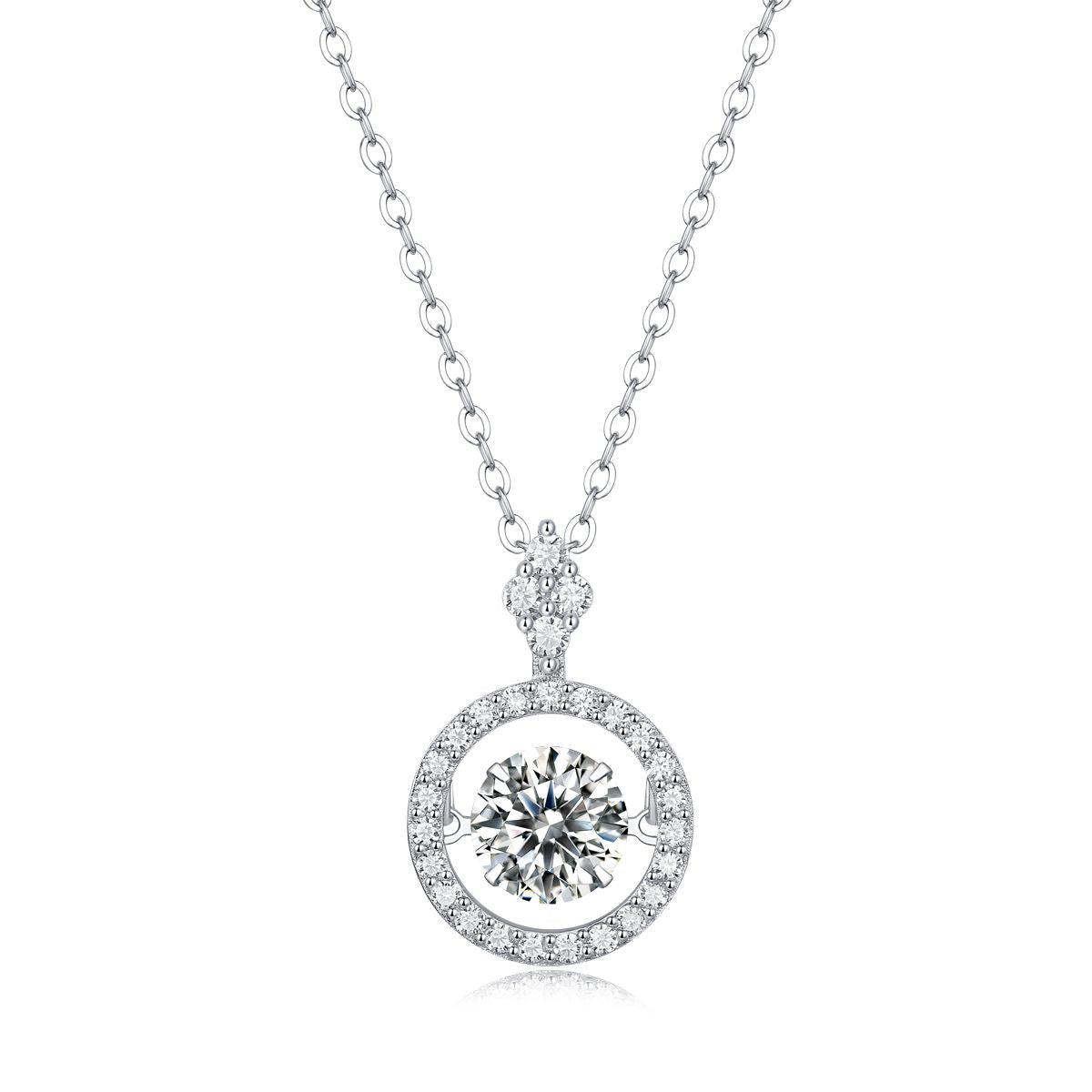 Touch - 1 Karat Moissan Diamant S925 Sterlingsilber Schmuck, modischer und trendiger Schmuck, erschwingliche Diamant-Halsketten-Anhänger