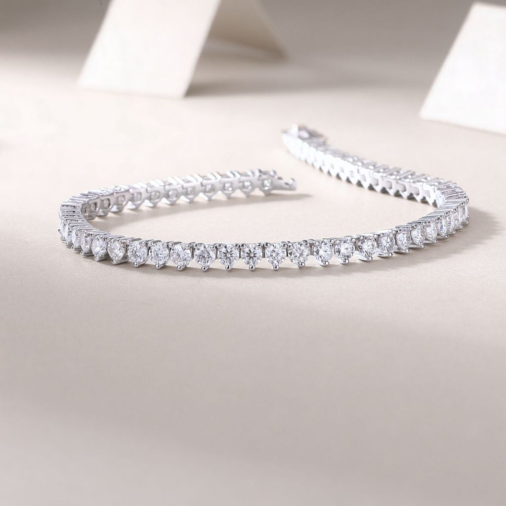 Mark - Armband mit 0,1 Karat Moissan Diamanten, S925 Sterlingsilber und Platin-beschichteten Diamanten, ein modisches Schmuckarmband, ein luxuriöses Silber-Accessoire