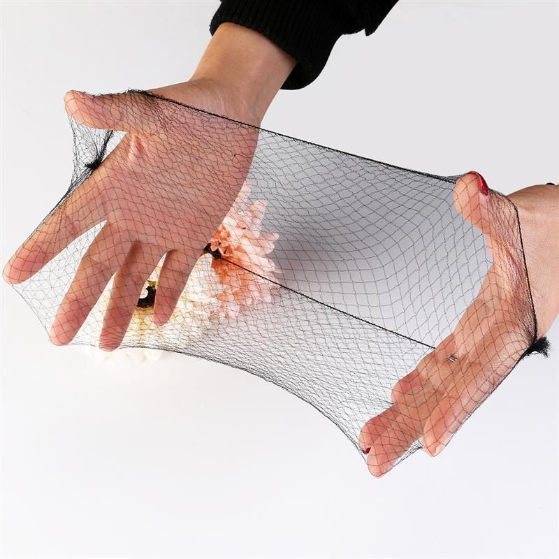 60cm 70cm 80cm 100cm Weiches elastisches Nylon-Haarnetz für Sternen-Tanzaufführungen, Dutt, Haarverlängerungen, Webmütze, schwarze unsichtbare Haarnetze