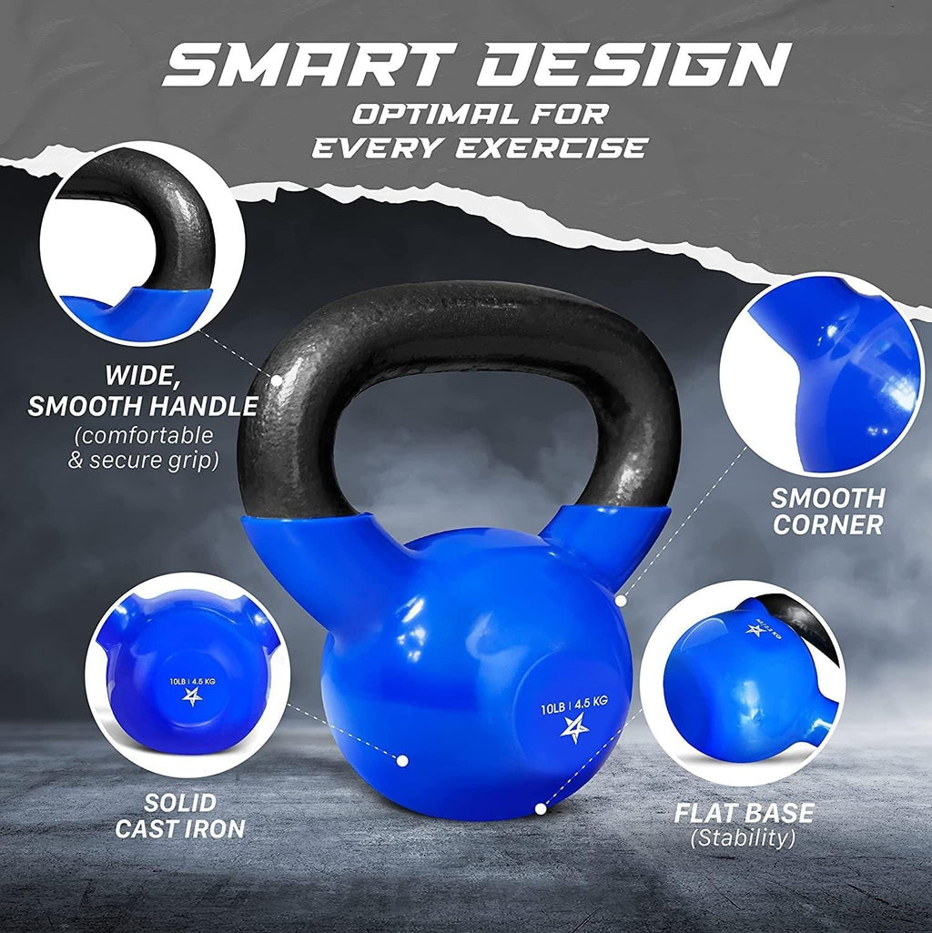 Kettlebell, 5-100 LB Vinylbeschichtete Gusseisen Kettlebells für Krafttraining, Home Gym Übungen, Fitness, Ganzkörpertraining, Liegestütze und Griffkraft