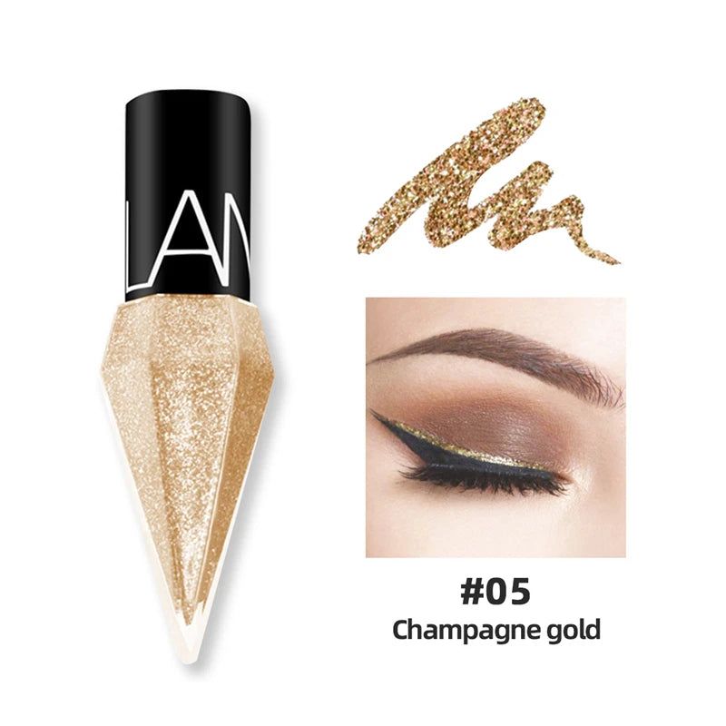 Neuer professioneller schimmernder Eyeliner Kosmetik für Frauen Pigment Silber Roségold flüssiger Glitzer-Eyeliner Günstiges Make-up