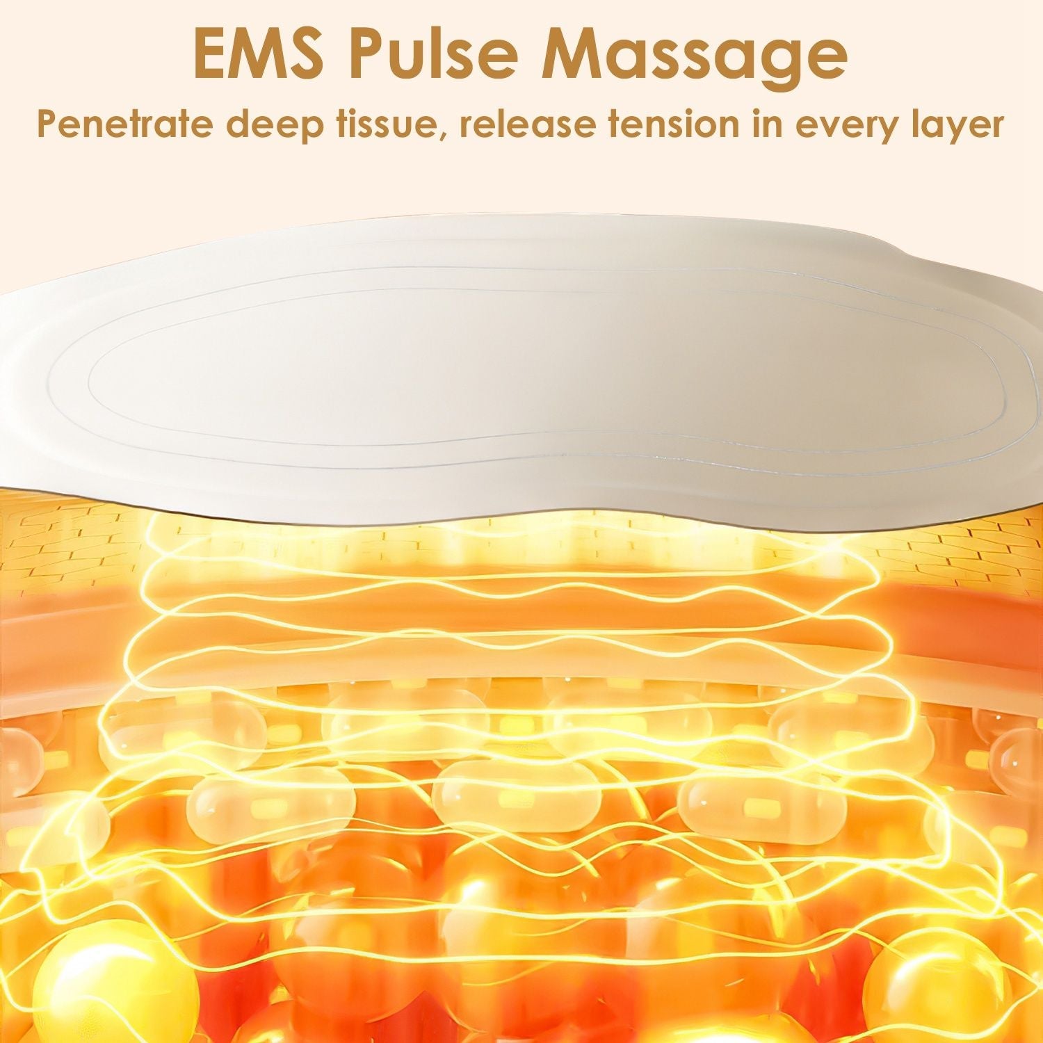 EMS Rückenmassagegerät Heizkissen Kabelloses Heizkissen für Rücken Bauch Taille mit Fernbedienung Magnetische Haupteinheit 8 Modi 19 Intensitätsstufen 3 Heizstufen