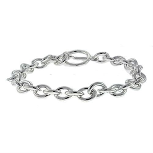 LOA537 - Silbernes Messingarmband ohne Stein