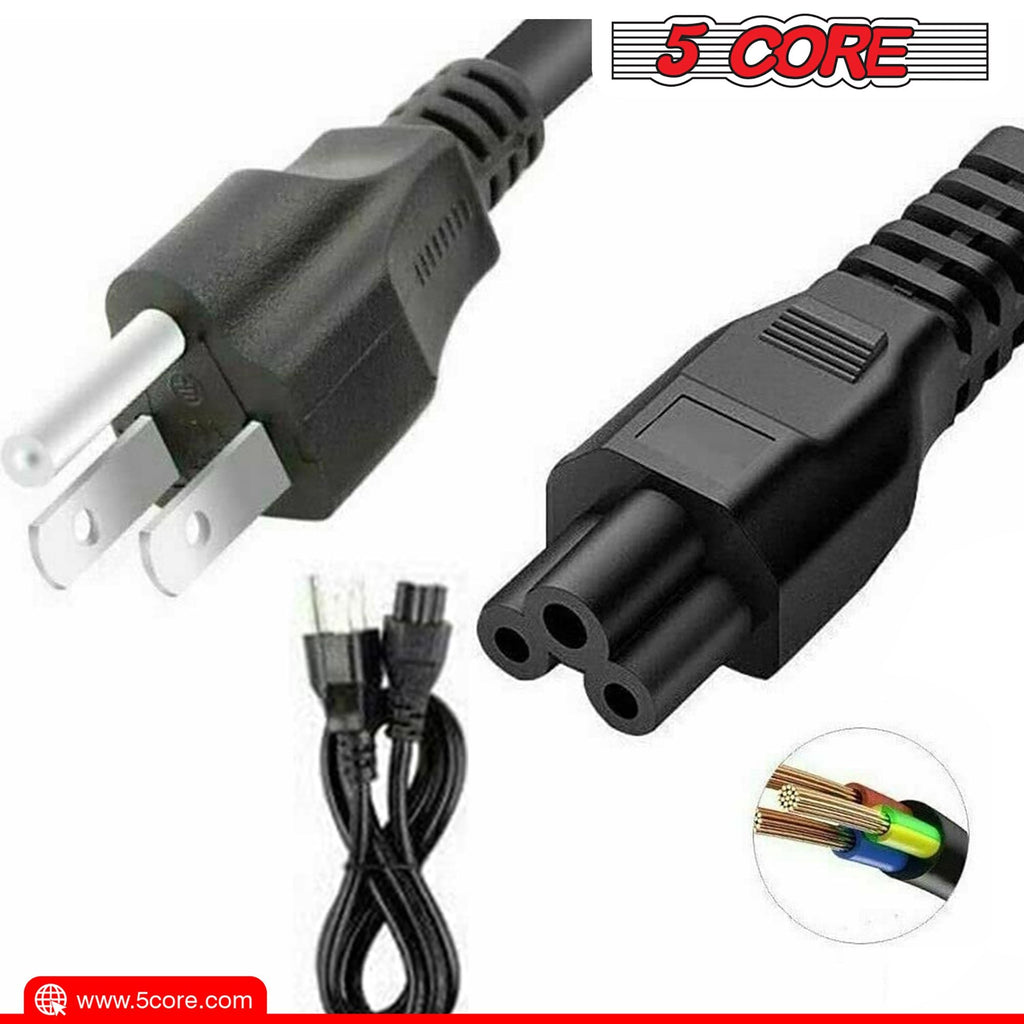 12ft 3-poliges, nicht polarisiertes AC-Netzkabel für HP Dell Samsung Sony Asus Acer Toshiba Laptop-Ladegerät, LED-LCD-Monitor Ersatz-Stromkabel PL 1002