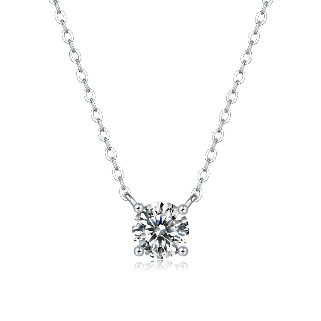 Mein Herz wird ewig halten – Ein modisches und trendiges Schmuck-Halsketten-Anhänger-Set mit 1-Karat und 2-Karat Moissanit aus S925 Sterlingsilber