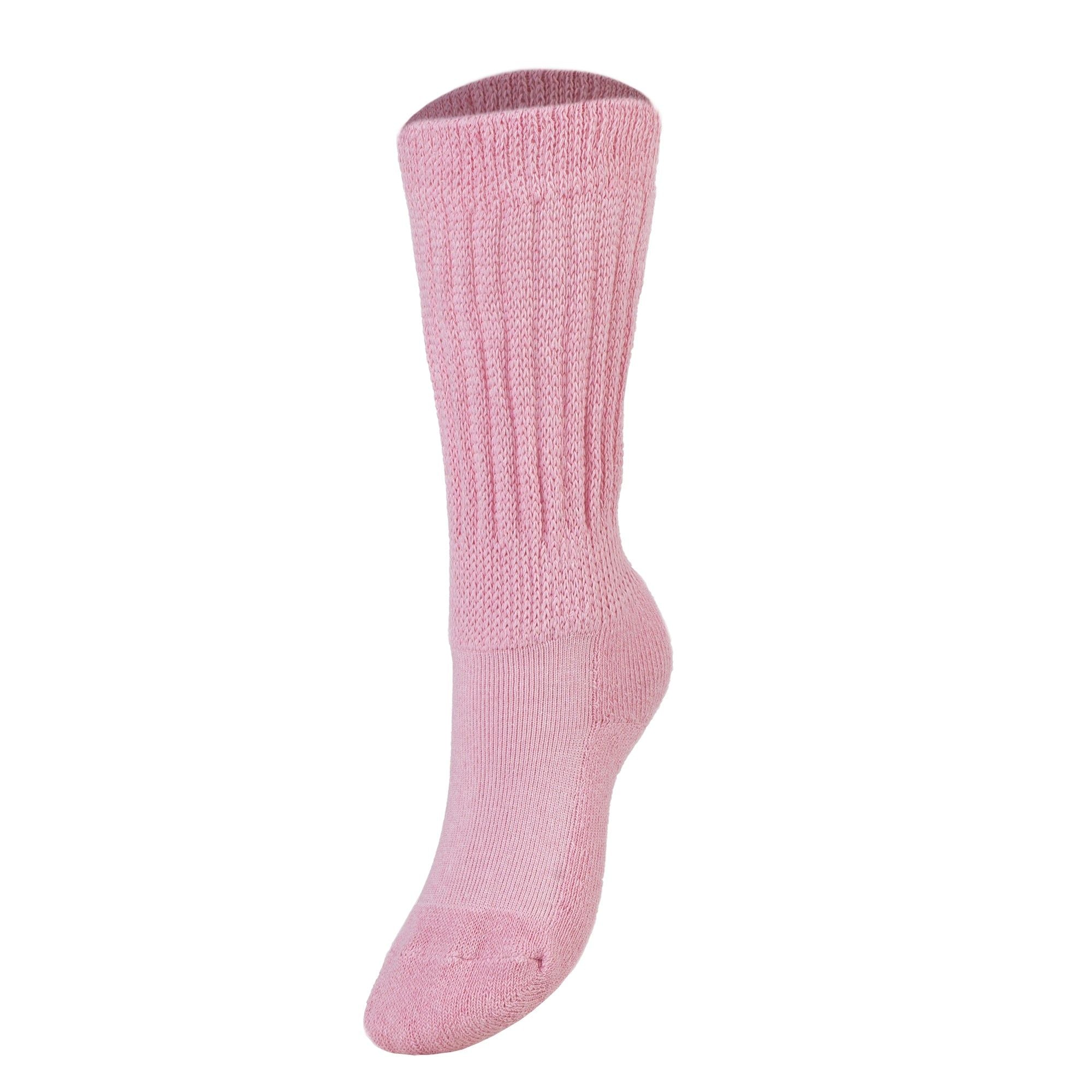 Rosa Kinder-Socken (Slouch Socks), 1 Paar, Baumwolle, kniehoch