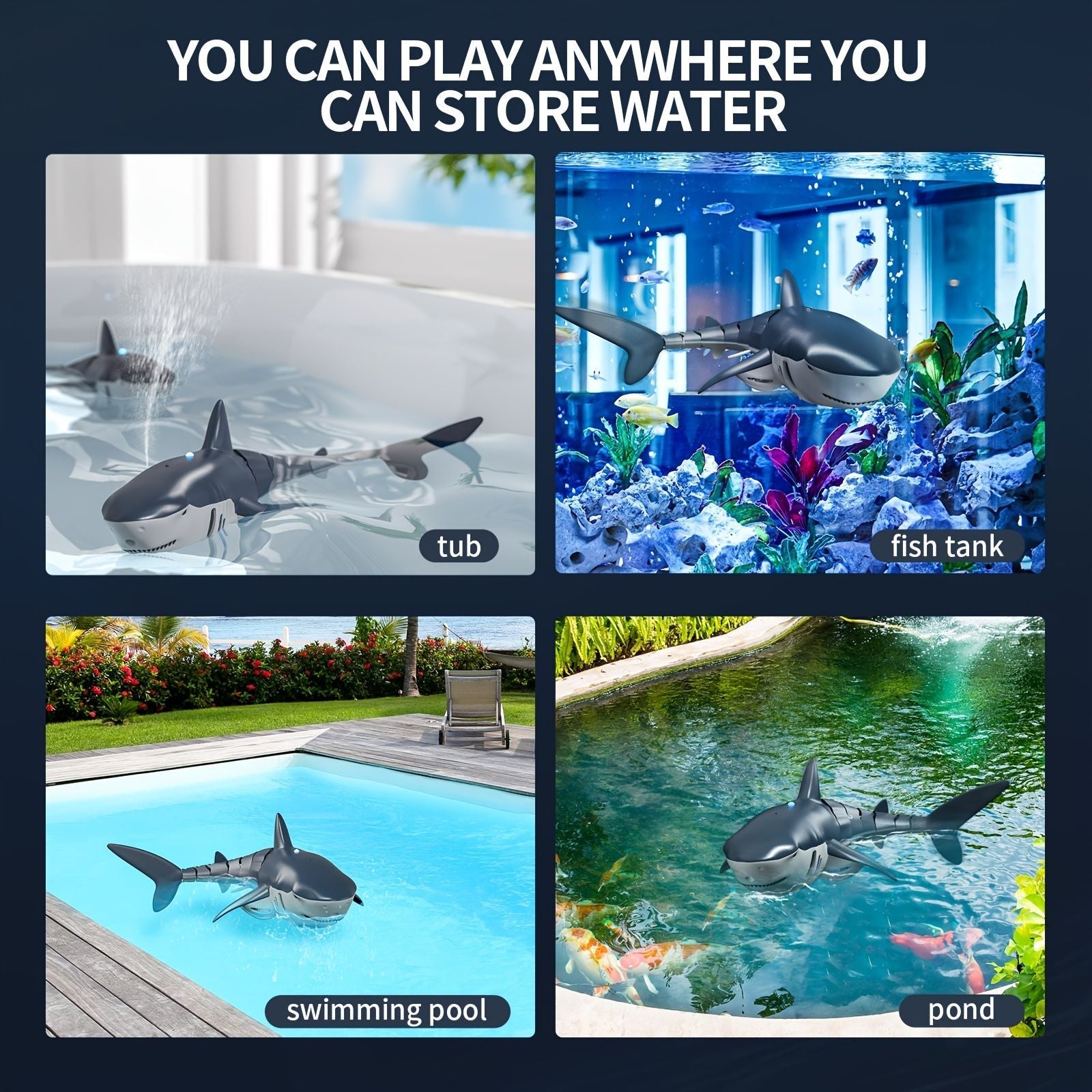 Ferngesteuerter Hai [2022 Neue Version] 1:18 Hochsimulations-Skalafisch mit Licht & Spritzwasser für See, Badezimmer, Pool-Spielzeug für Kinder im Alter von 4, 5, 7, 8 Jahren, Jungen, Halloween, Weihnachten, Geburtstagsgeschenk, RC-Boot