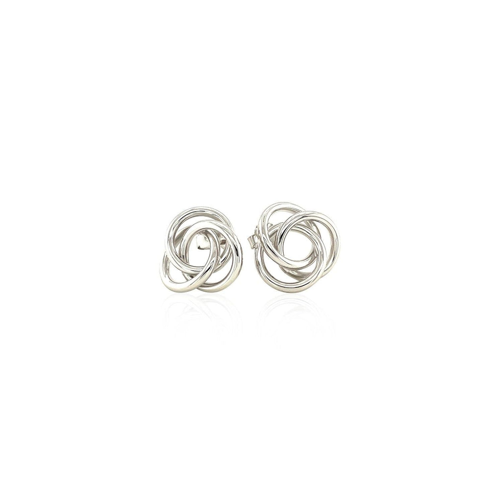 Polierte Open Love Knot Ohrringe aus Sterlingsilber