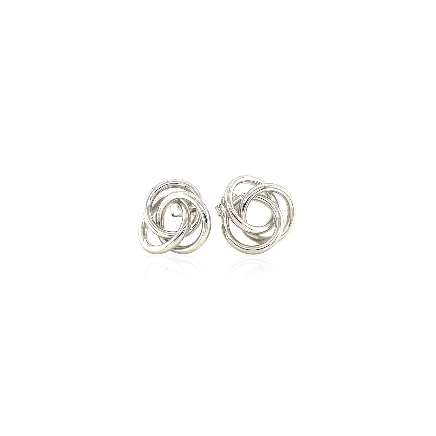 Polierte Open Love Knot Ohrringe aus Sterlingsilber