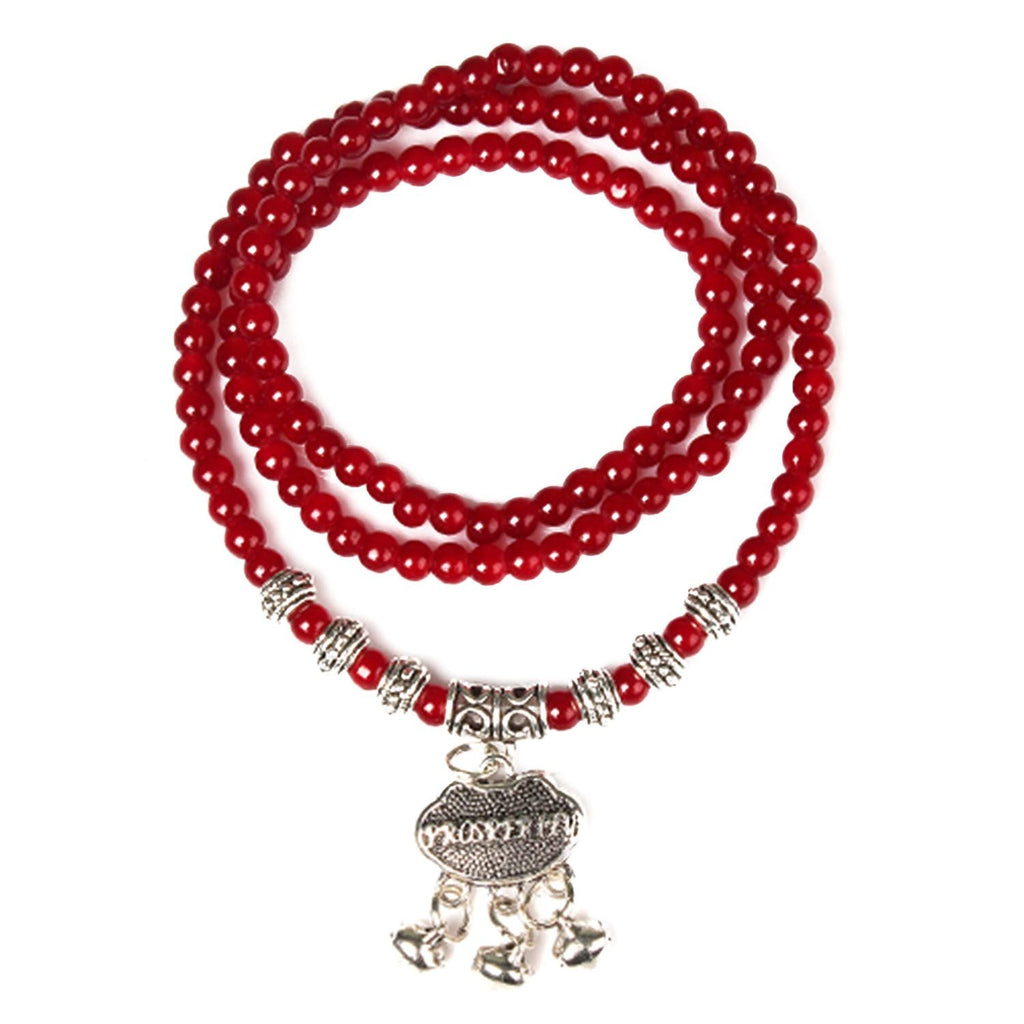 Bracelet perles agate rouge bonne chance