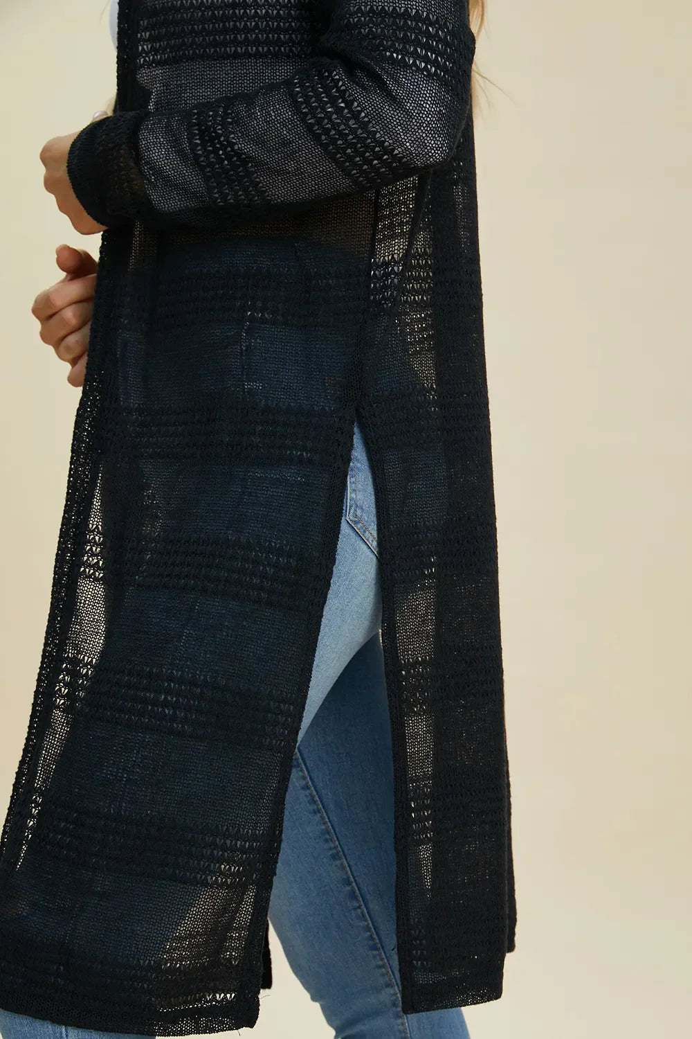 Cardigan long ouvert en maille Double Take