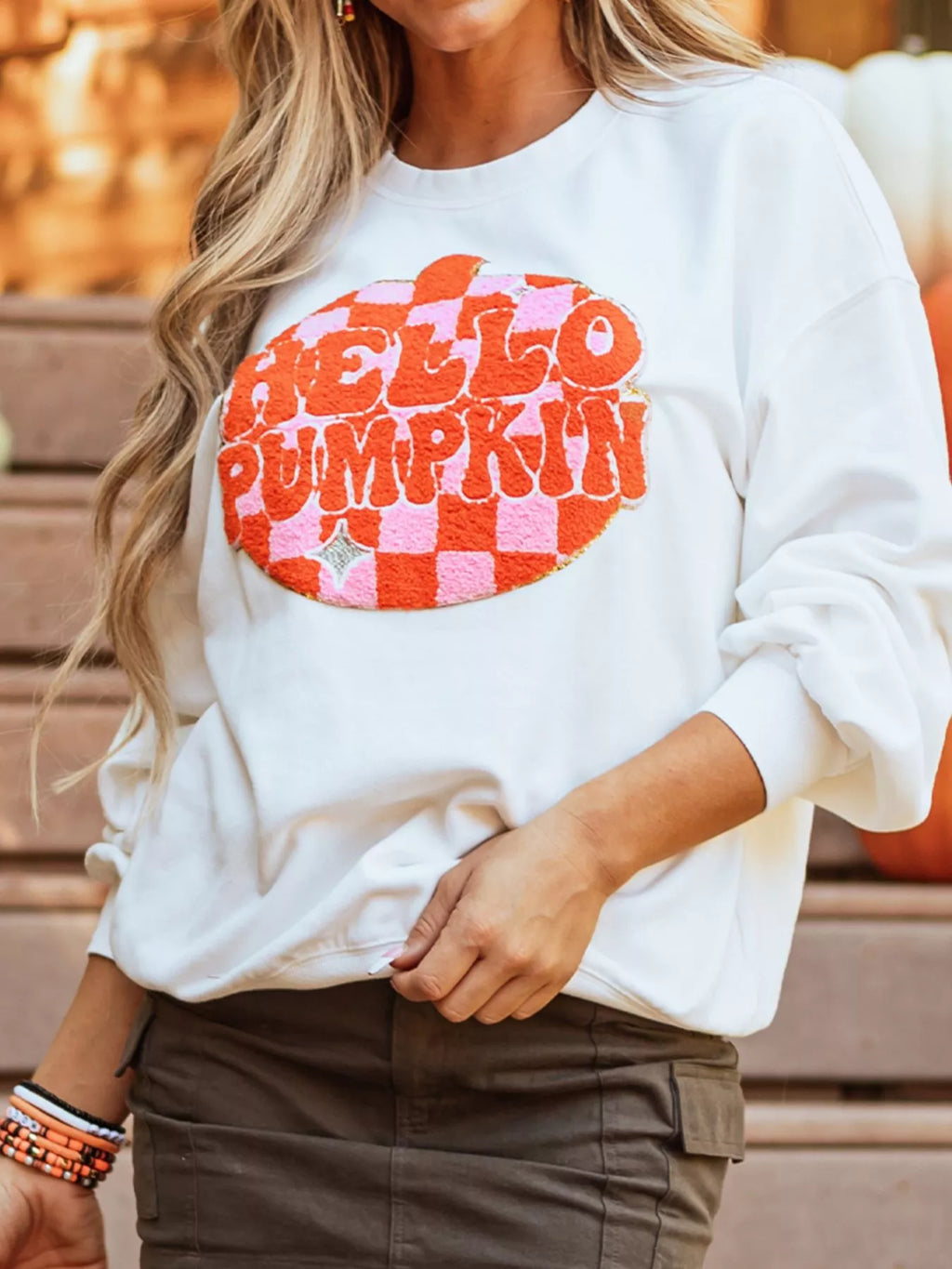 Halloween Kürbis-Muster Langarm-Sweatshirt