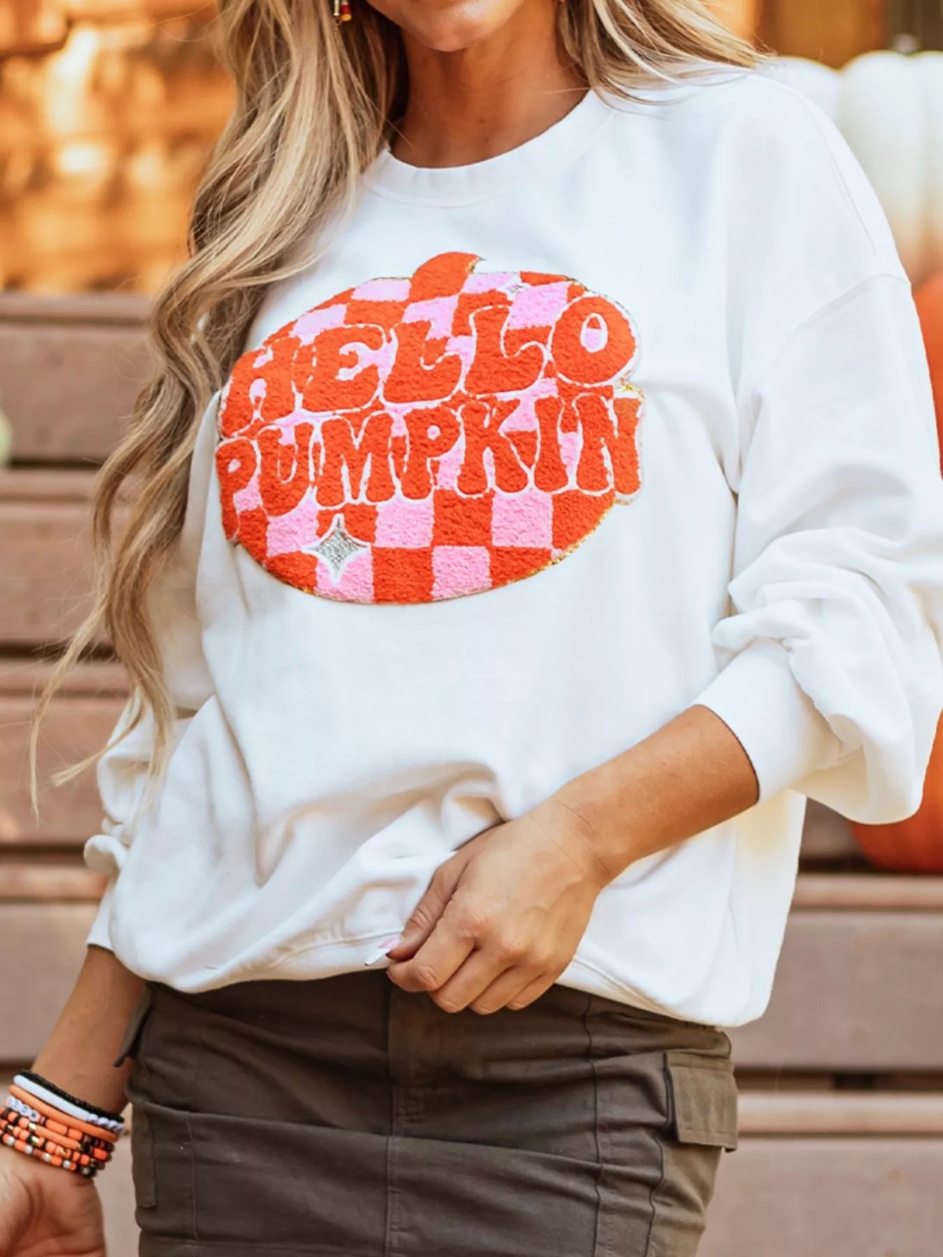 Halloween Kürbis-Muster Langarm-Sweatshirt