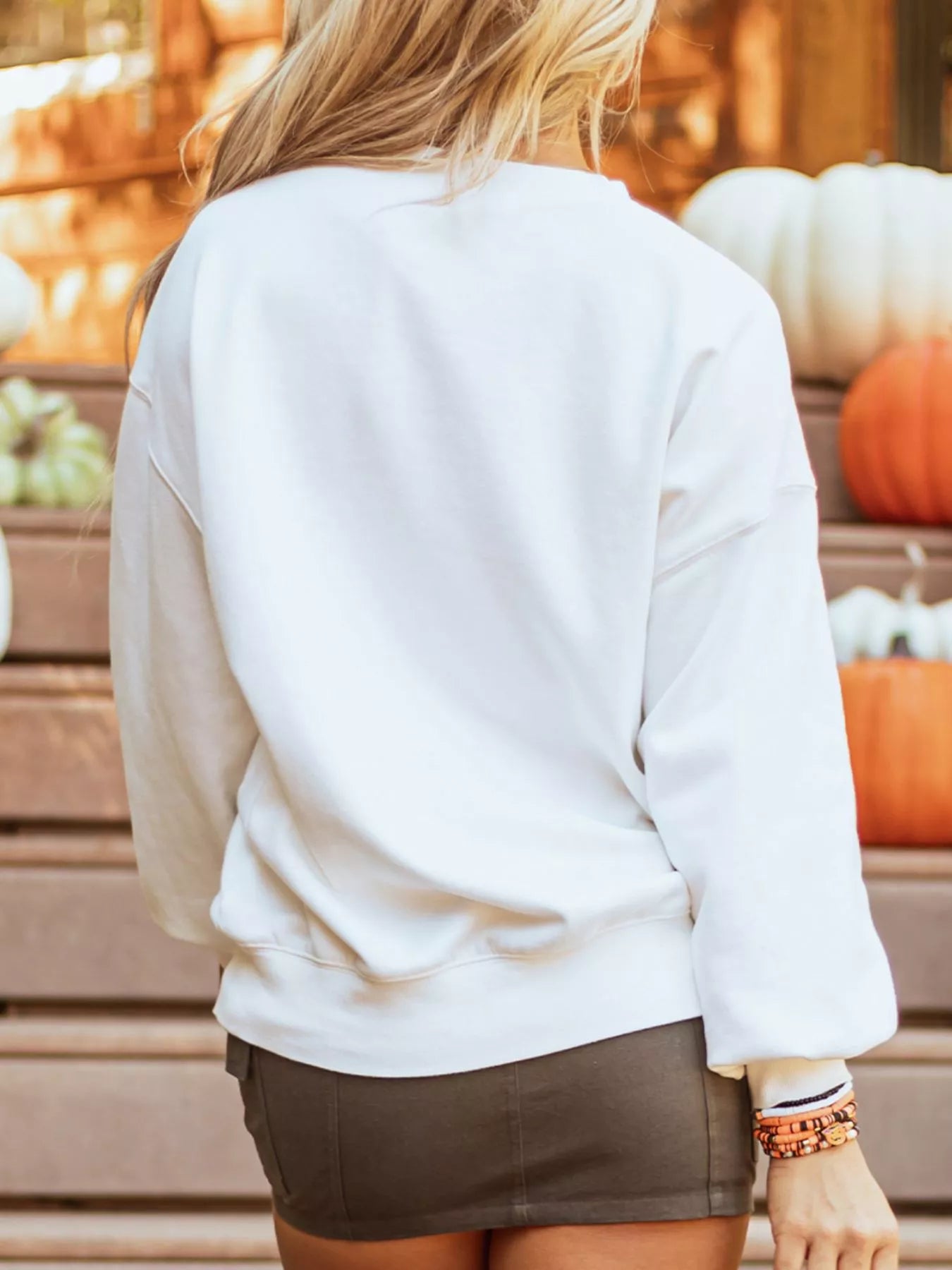 Halloween Kürbis-Muster Langarm-Sweatshirt