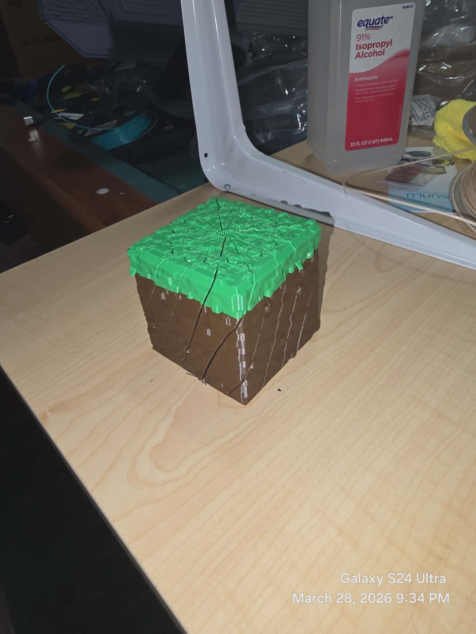 Cube anti-stress Minecraft Twist – Jouet de bureau transformable en bloc d'herbe