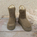 Plateau-Stiefeletten mit runder Kappe