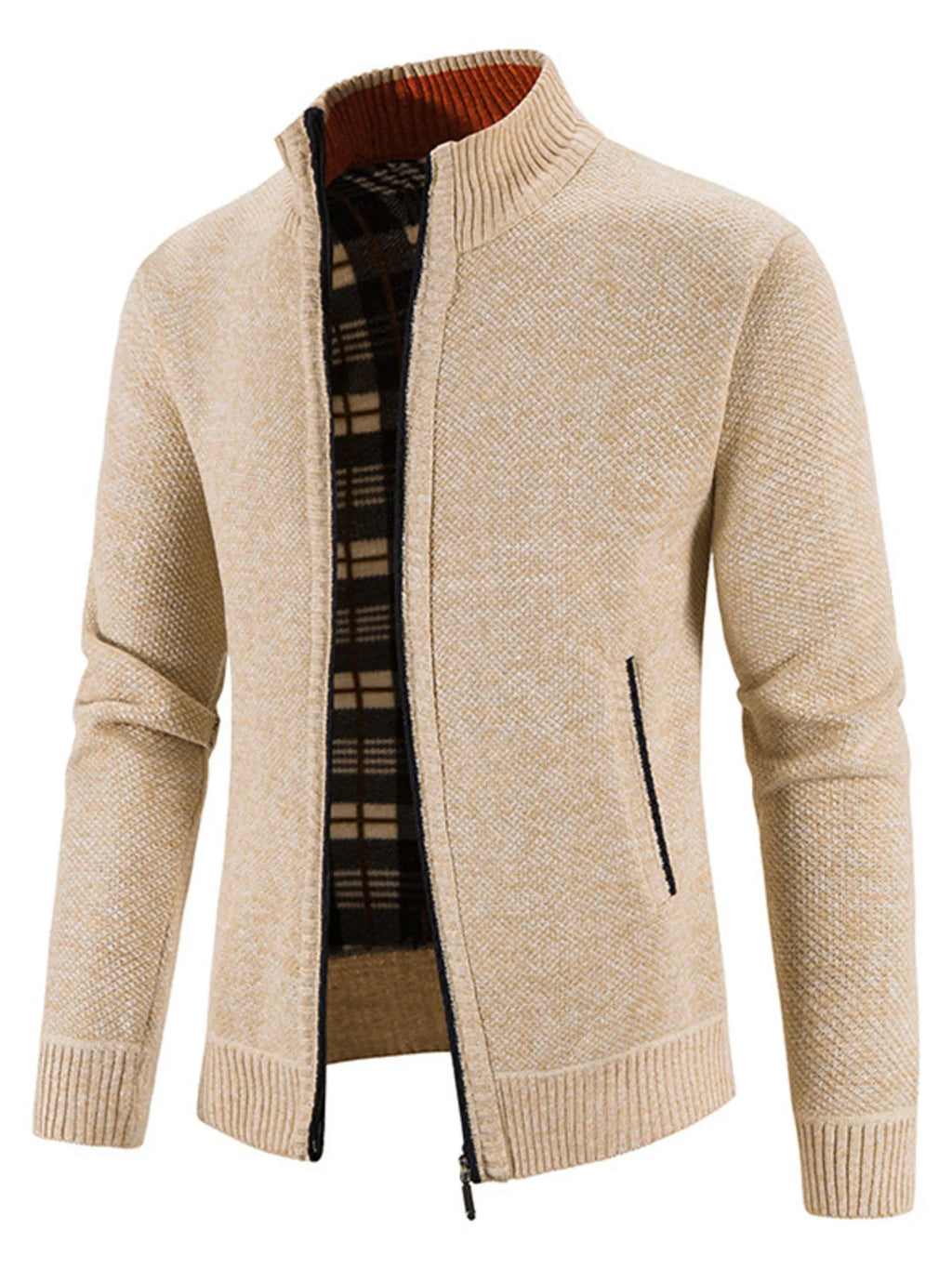 Herren Strickjacke mit Reißverschluss, Übergröße, Langarm
