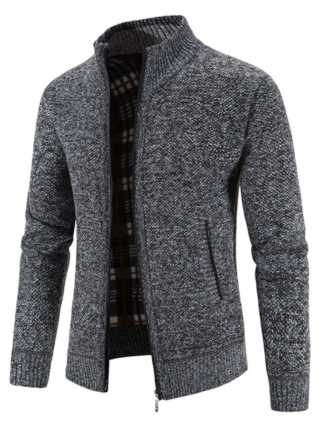 Herren Strickjacke mit Reißverschluss, Übergröße, Langarm