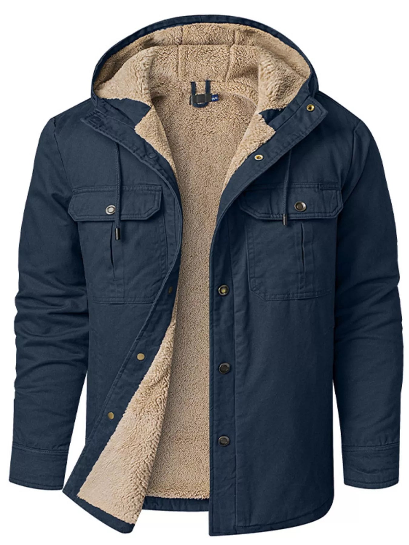 Veste à capuche doublée sherpa pour homme