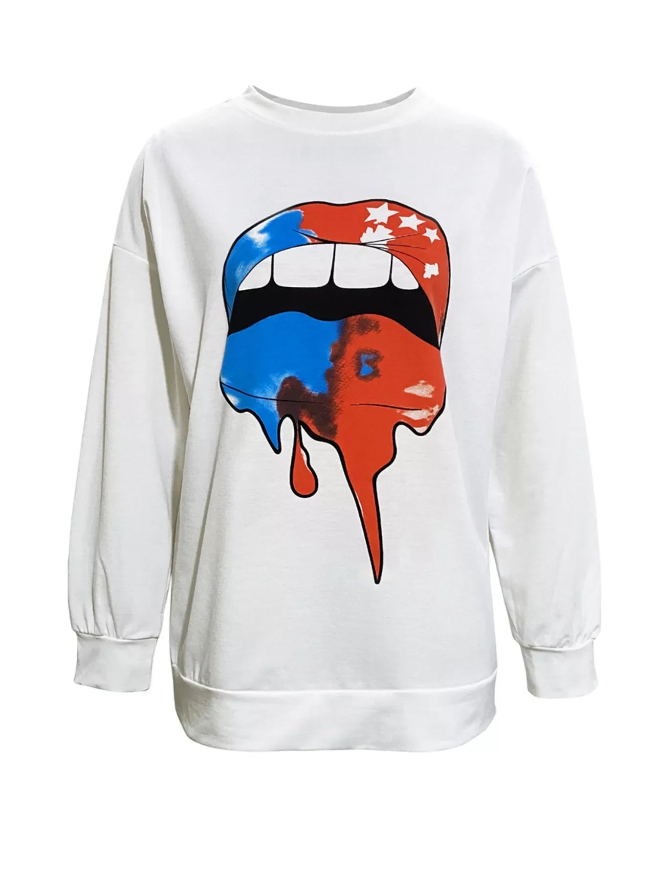 Grafisches T-Shirt mit Rundhalsausschnitt und überschnittenen Schultern