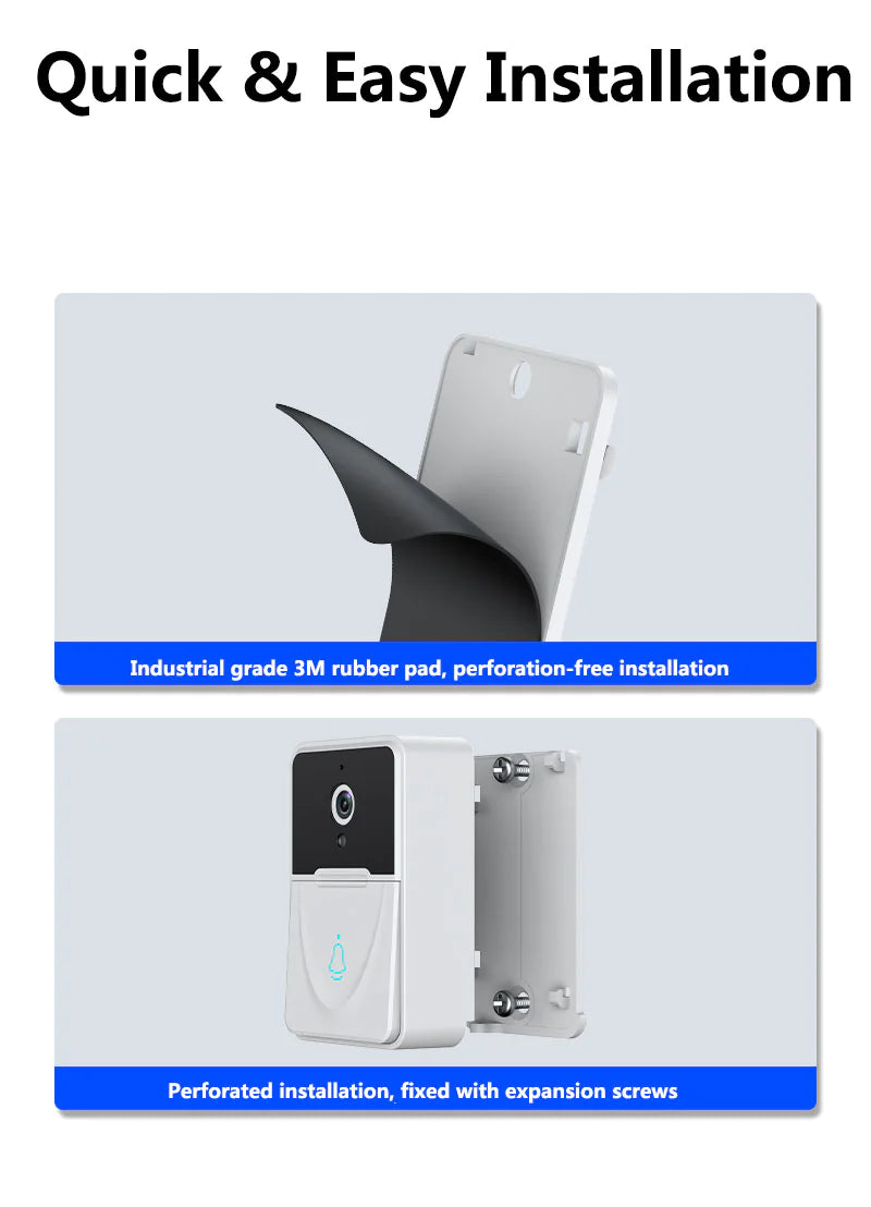 Drahtlose WLAN-Türklingel mit Video-Intercom, Kamera, Klingel und Türgong