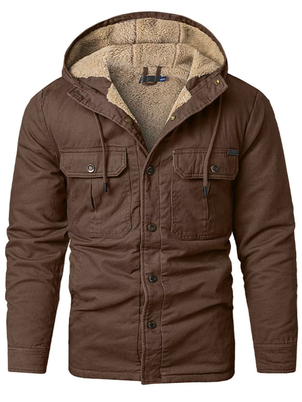 Veste à capuche doublée sherpa pour homme