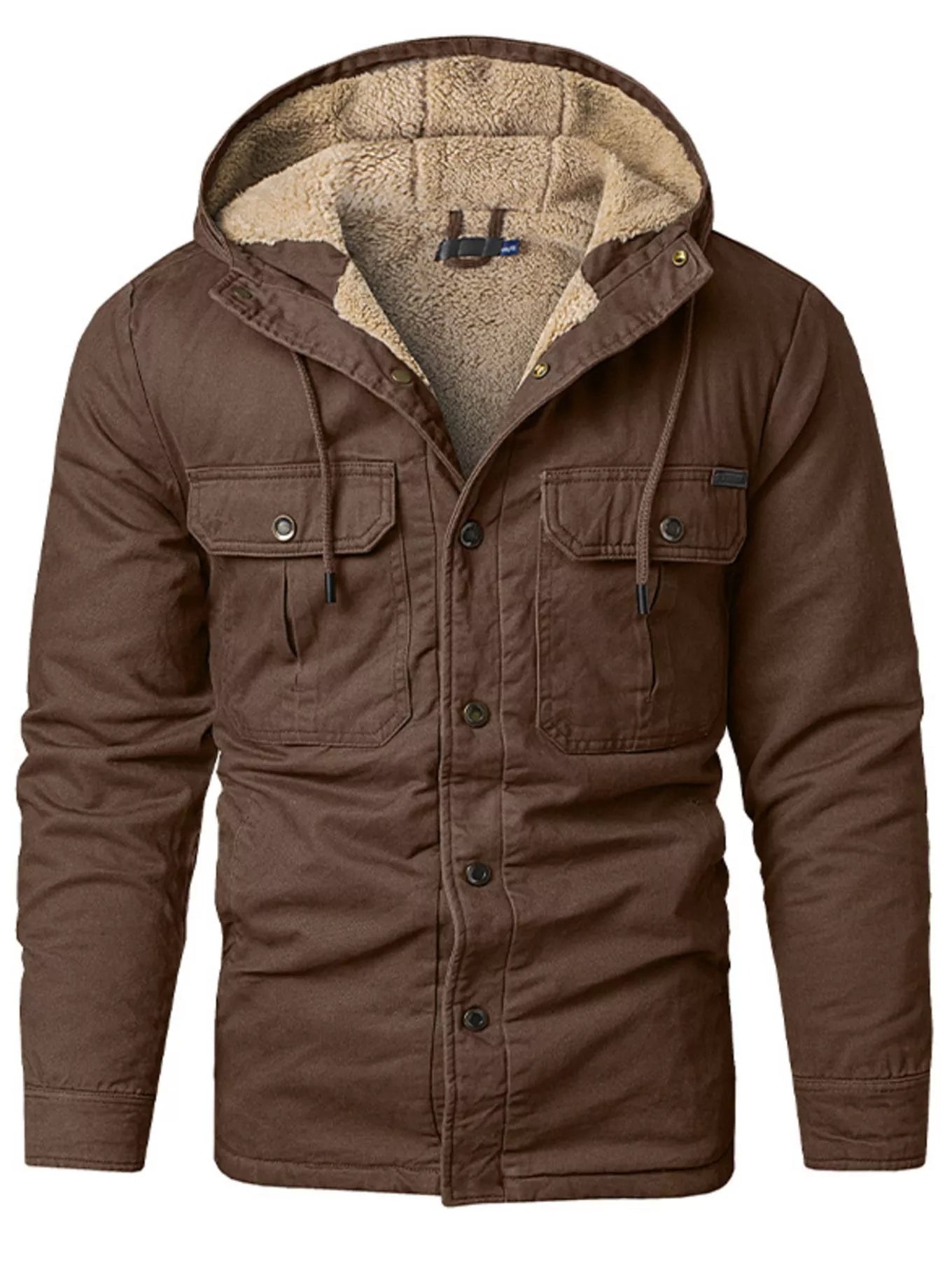 Veste à capuche doublée sherpa pour homme
