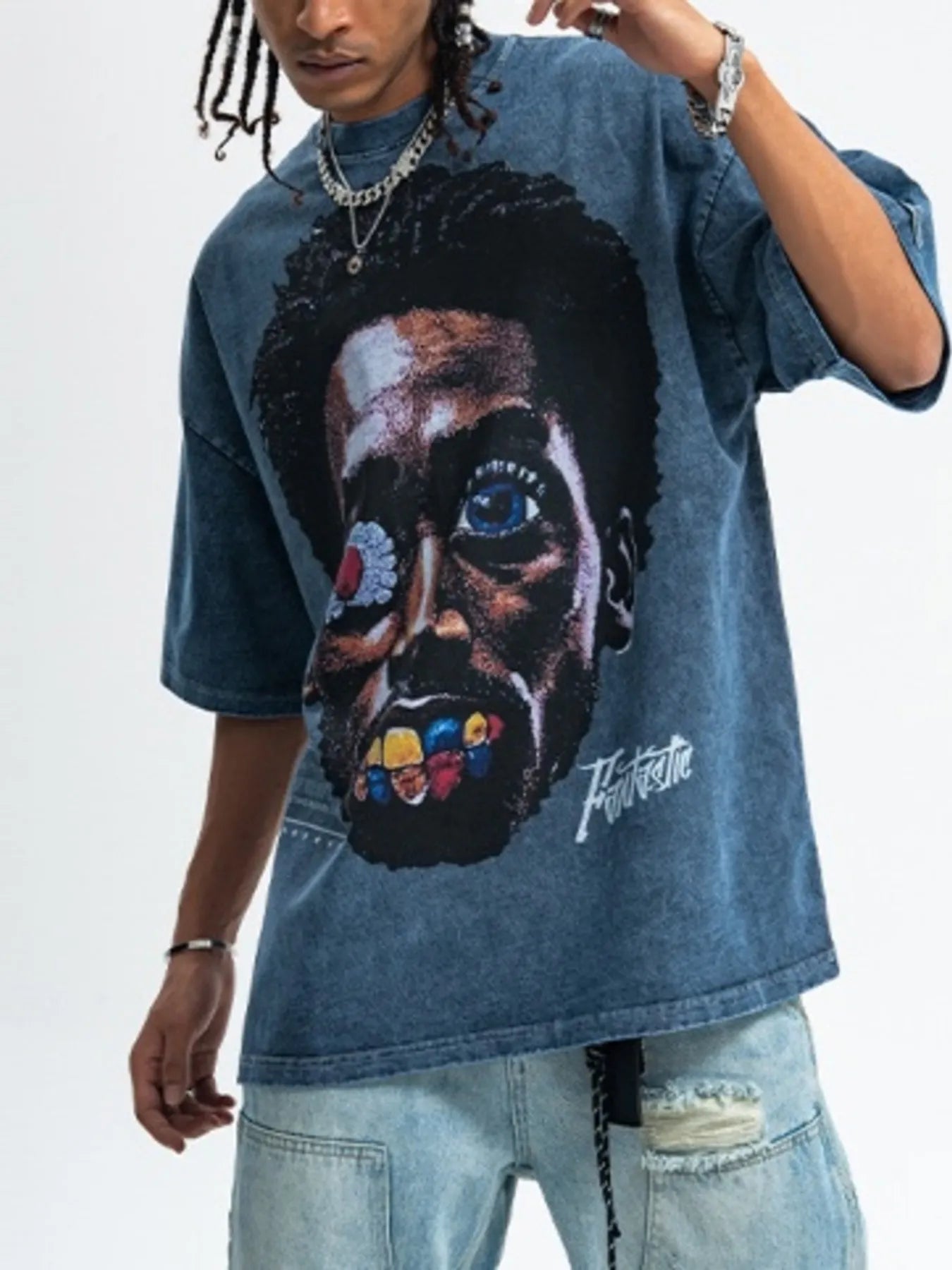 T-shirt graphique à col rond et manches courtes pour homme