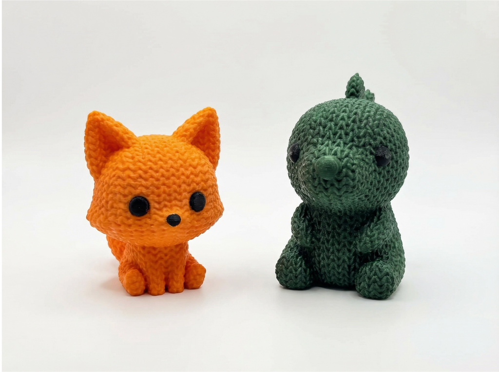 Figuren mit gestrickter Textur