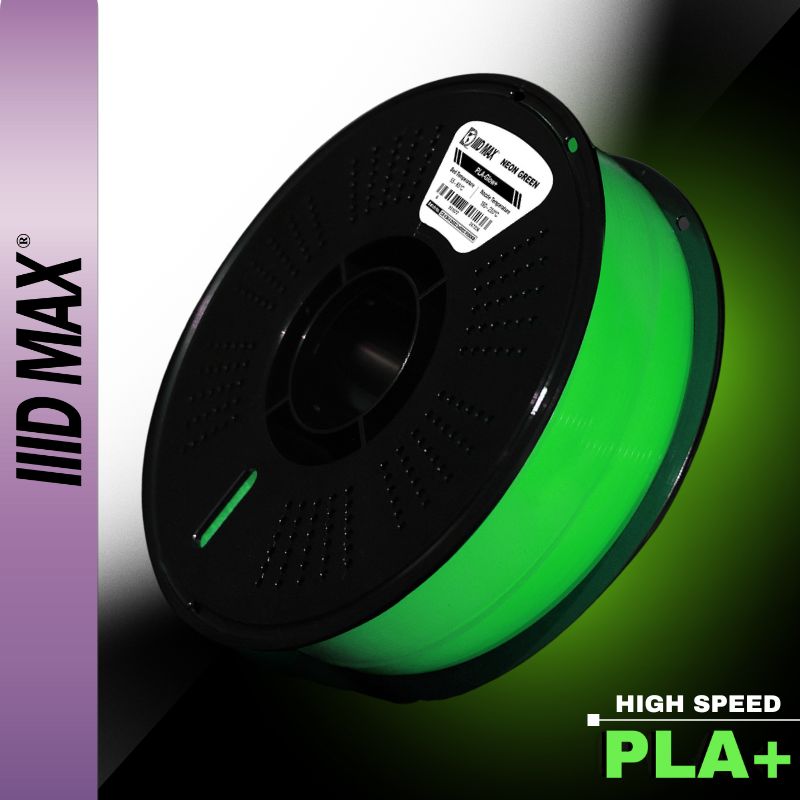 IIID Max Glow in the Dark PLA+ Filament 1.75mm | Neon Green & Blue