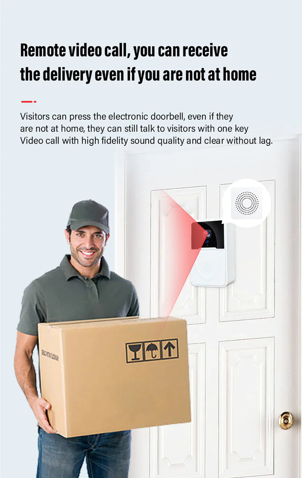Drahtlose WLAN-Türklingel mit Video-Intercom, Kamera, Klingel und Türgong