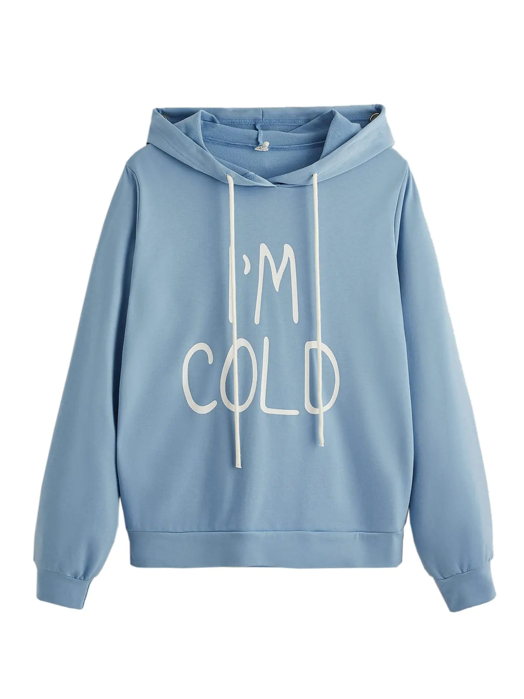 SweatyRocks Damen Hoodies Langarm Pullover Kordelzug Sweatshirt Hoodies mit Tasche Staubblau Schriftzug XXL