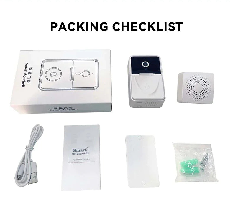 Drahtlose WLAN-Türklingel mit Video-Intercom, Kamera, Klingel und Türgong
